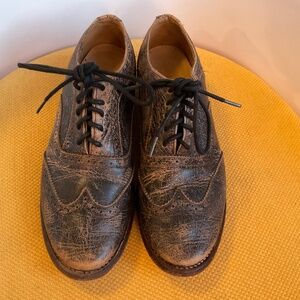 Bed Stu Lita cobbler wing tip leather Oxfords. Womens size 8. Black lux